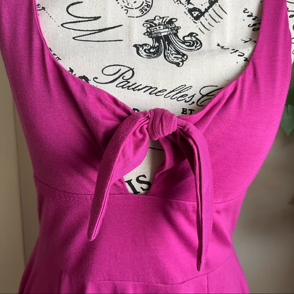 Lulus Haileah Magenta Tie-Front Sleeveless Midi Dress Sz M - Picture 4 of 15